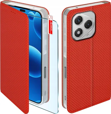Immagine prodotto di Custodia con patta per Honor 400 Lite Custodia chiudibile rossa + vetro 9H