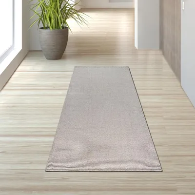 Image de Tapis de salon à poil bas au design moderne spécial en beige Taille - 80 x 150 cm