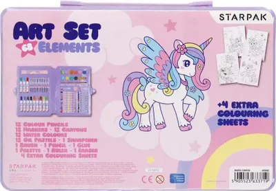 Produktbild von STARPAK 68-teiliges Einhorn-Kunstset