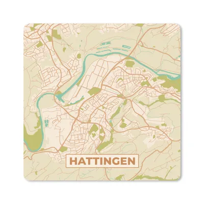 Produktbild von MuchoWow® Mauspad Mousepad Hattingen - Karte - Stadtplan - Vintage 30x30 cm - Mousepads - Maus Mat - Pad - Mausunterlage - Gaming