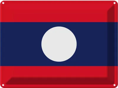 Produktbild von vianmo Blechschild 30x40 cm Laos Flagge Fahne Wappen