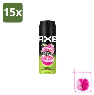 Image de 15 déodorants spray Axe Epic Fresh, 150 ml - Pack économique - 15 pièces