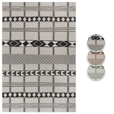 Zdjęcie produktu dla Dywan okrągły płaskotkany wzór BOHO 120cm