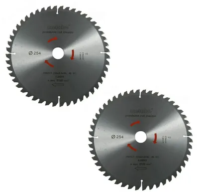Produktbild von Metabo Kreissägeblatt Sägeblatt 254mm Z48 5°Neg. 2 Stück für Bosch GCM GTS