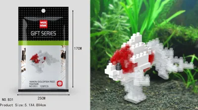 Produktbild von Goldfisch Figur Bausteine Modell LNO Micro-Bricks