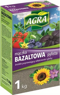 Produktbild von Natürlicher Agra Basaltmehl-Dünger 1kg - Bodenverbesserer, über 40 Mineralien, hoher Kieselsäuregehalt