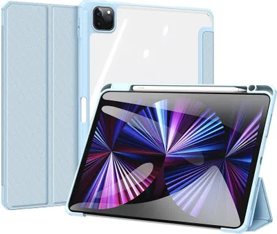 Produktbild von Dux Ducis Toby Armored Flip Smart Case fr iPad Air 2020/2022 mit Apple Pencil Holder Blau