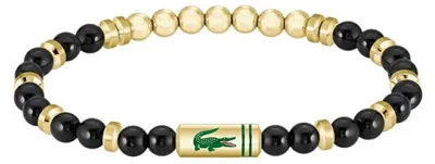 Produktbild von Gold-plated beaded bracelet with onyx Matchpoint 2040593