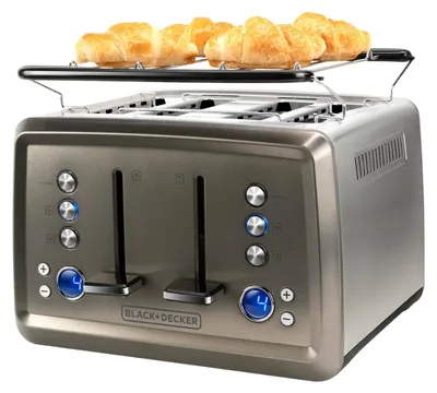 Obrázok produktu pre BLACK+DECKER Hriankovač so 4 plátkami kefovaný