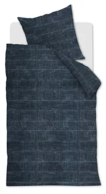 Produktbild von vtwonen Bettwäsche Vintage Indigo_Dark Blue_DE_UV_135x200 135 x 200 cm + 1x 80 x 80 cm 1 Bettbezug, 1 Kissenbezug