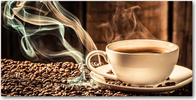 Produktbild von Tulup® Glas-Bild - 100x50 -Wandkunst - Wandbild hinter gehärtetem Sicherheitsglas  - Essen & Getränke - Aromatischer Kaffee - Braun