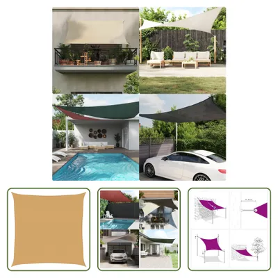 Produktbild von The Living Store Sonnensegel 160 g/m² Quadratisch Sandfarbe 4,5x4,5 m HDPE