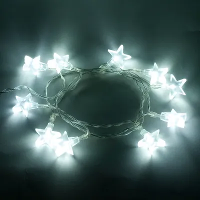 Obrázek produktu pro LED světelný řetěz na baterie hvězdy, ledově bílá, 1,8 m
