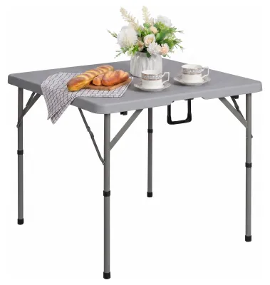 Image de Table pliante de 87 cm, table carrée pour camping avec poignée, idéale pour le jardin