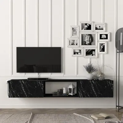 Immagine prodotto di [Mobile TV Paltamo galleggiante 180x31x29,5cm marmo nero