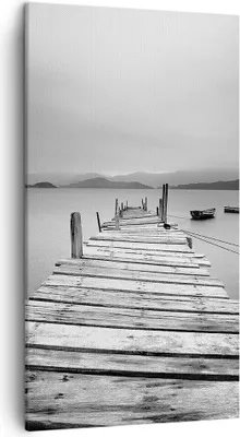 Produktbild von Bild auf Leinwand - Leinwandbild - Brücke See - 45x80cm - Wand Bild - Wanddeko - Wandbilder - Leinwanddruck - Bilder - Kunstdruck - Wanddekoration - Leinwand bilder - Wandkunst - PA45x80-3523