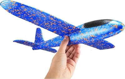 Immagine prodotto di Nuovo tipo bambini aeroplano modello giocattolo mano lancio piano colorato giocattolo schiuma, dimensioni: 50 * 13 * 5,0 cm (blu)