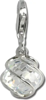 Produktbild von SilberDream Charm Schmuck Anhänger Kugel weiß Zirkonia 925 Echt Silber FC200W