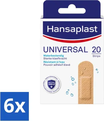 Produktbild von Hansaplast - Universalpflaster - Wundversorgung - 20 Pflaster - Vorteilspack - 6 Stücke
