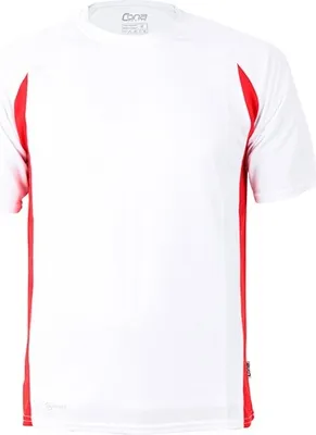 Produktbild von CONA SPORTS CS02 | Racer Tech Sport T-Shirt +- - Farbe: White/Red - Größe: XL