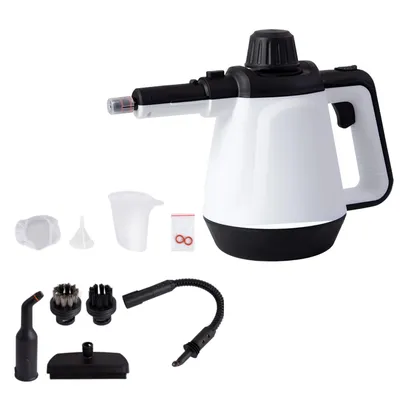 Produktbild von Dampfreiniger, 1200W Handdampfreiniger, 450ml Steam Cleaner mit Zubehör Set, Mehrzweck-Dampfgarer für den Heimgebrauch, Entfernt Fett, Schmutz, Weiß