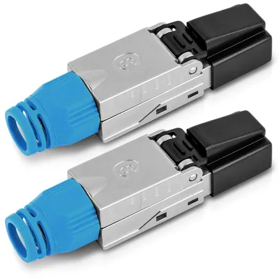 Produktbild von Netzwerk Stecker 2x Cat 8 CAT8.1 Netzwerkstecker RJ45 werkzeuglos Metall 2000MHz