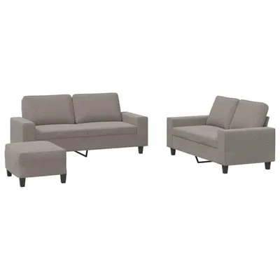 Image de vidaXL Ensemble de canapés 3 pièces tissu taupe