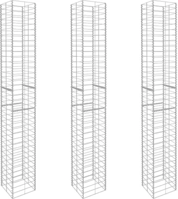 Obrázok produktu pre vidaXL Gabionové koše 3 ks. Pozinkovaná oceľ 25 x 25 x 197 cm