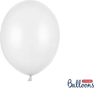Zdjęcie produktu dla Balony lateksowe Strong, Białe, Metallic Pure White, 30cm, 100 szt.
