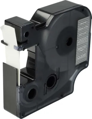 Produktbild von vhbw Schriftband-Kassette kompatibel mit Dymo LabelWriter Duo 400, Duo, Duo 450 Etiketten-Drucker 7m x 12mm Weiß auf Transparent
