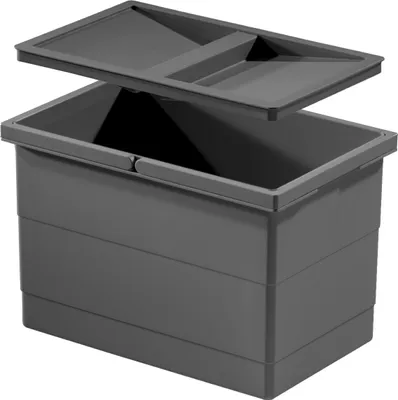 Produktbild von Hailo Inneneimer 1136309 mit Deckel 350 x 226 x 220 mm 2 Henkel dunkelgrau