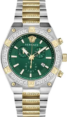 Produktbild von Versace VESO00622 V-Sporty Greca Chronograph grün silber gold Herren Uhr NEU