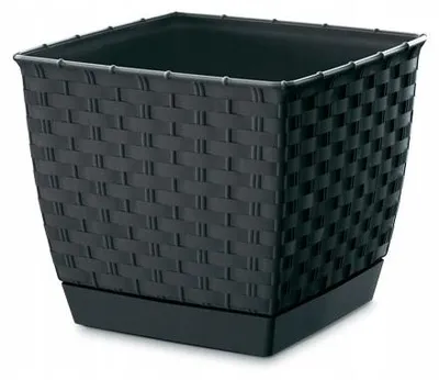 Produktbild von RATOLLA SQUARE Pflanztopf 19 cm Anthrazit Rattan-Optik