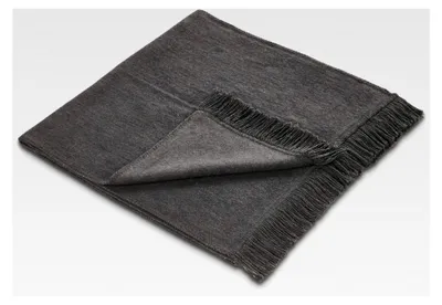 Produktbild von Sesselschoner Überwurf Tages-Decke in Anthrazit - ® , 200x50 cm, Sofaläufer mit Fransen, Baumwollmischung bis 40 °C waschbar, Schutz für Sessel, Sofa, Couch und Bett