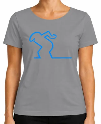 Imagen del producto de Camiseta para mujer, diseño "Linea Strichmännchen Balum Osvaldo Kult", color gris, talla M