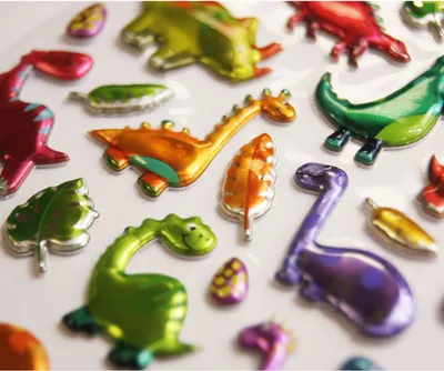 Immagine prodotto di Adesivi - In schiuma - Dinosauri - Effetto metallico