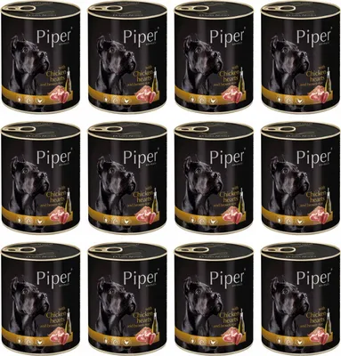 Produktbild von Piper Animals - Nassfutter für Hunde - mit Hühnerherzen und Reis 800g (12-er pack)