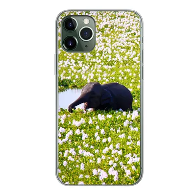 Produktbild von MuchoWow® Handyhülle Schutzhülle Hülle für iPhone 11 Pro Elefant - Wasser - Pflanzen - Grün - Natur - Tiere Silikon Softcase Handy Hülle - Handy
