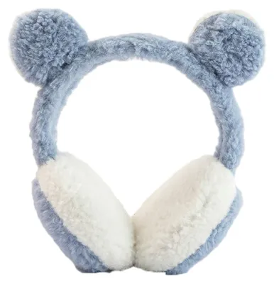 Produktbild von Blaue Plüsch-Ohrenschützer für Kinder sind warm, kältebeständig, weich und bequem.