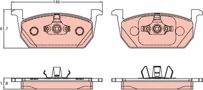 Produktbild von TRW GDB2159 Bremsbeläge Satz Vorne für SEAT Leon ST (5F8) für VW POLO (AW1, BZ1) T-Cross (C11) für SKODA Kamiq (NW4)