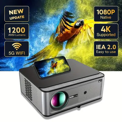 Immagine prodotto di Proiettore Full HD - Proiettore - Proiettore smart - Proiettore Wi-Fi - Proiettore Android - 1200 lumen ANSI