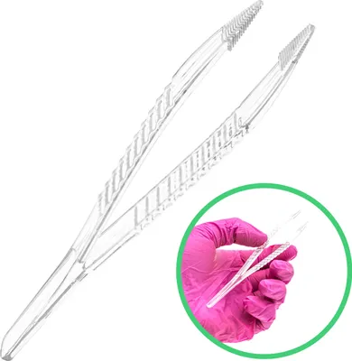 Image de Pincette Pincette chirurgicale 12,5 cm stérile à usage unique plastique 1 pièce incolore