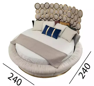 Produktbild von Rundes Bett Rund Design Betten Leder Doppel Luxus Hotel Gestell Schlaf Zimmer