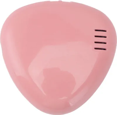 A pink toothbrush sanitizer case shown from a top-down perspective against a white background.