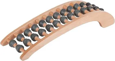 Produktbild von Wirbelsäulenstrecker,Sport-Thieme Wirbelsäulenstrecker Sport | Ergonomischer Rückentrainer mit 14 Gummi-Rollenpaaren | Dehnung u. Entspannung von Rückenmuskulatur u. Bandscheiben | Buchenholz | 4,3 kg | 90x26x17 cm Sport