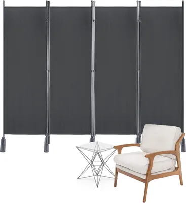 Produktbild von ACXIN Paravent Raumteiler 4 Teilig 225x180cm Stoff Raumteiler Trennwand Klappbar Stellwand Raumtrenner Sichtschutz Sichtschutzwand für Innen und Außenbereich (Dunkelgrau)