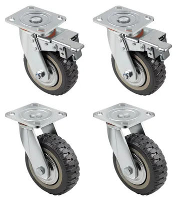Obrázok produktu pre Otočné kolieska Heavy Duty - Sada 4 transportných koliesok - Priemer 150 mm - Nosnosť 1600 kg