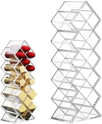 Productafbeelding van PromoHome® Transparante lippenstifthouder met 16 vakken, 23x8x6 cm, kunststof