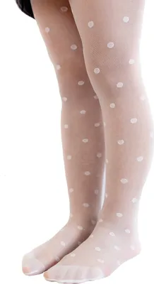 Immagine prodotto di Eleganza giocosa per i bambini: collant per bambini con motivo a pois 20 DEN bianco 104/110