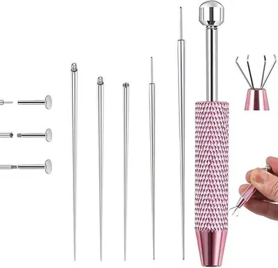 Obrázok produktu pre 6-dielna sada na piercing s otváračom guličiek a nástrojom na výmenu pre uši a nos.